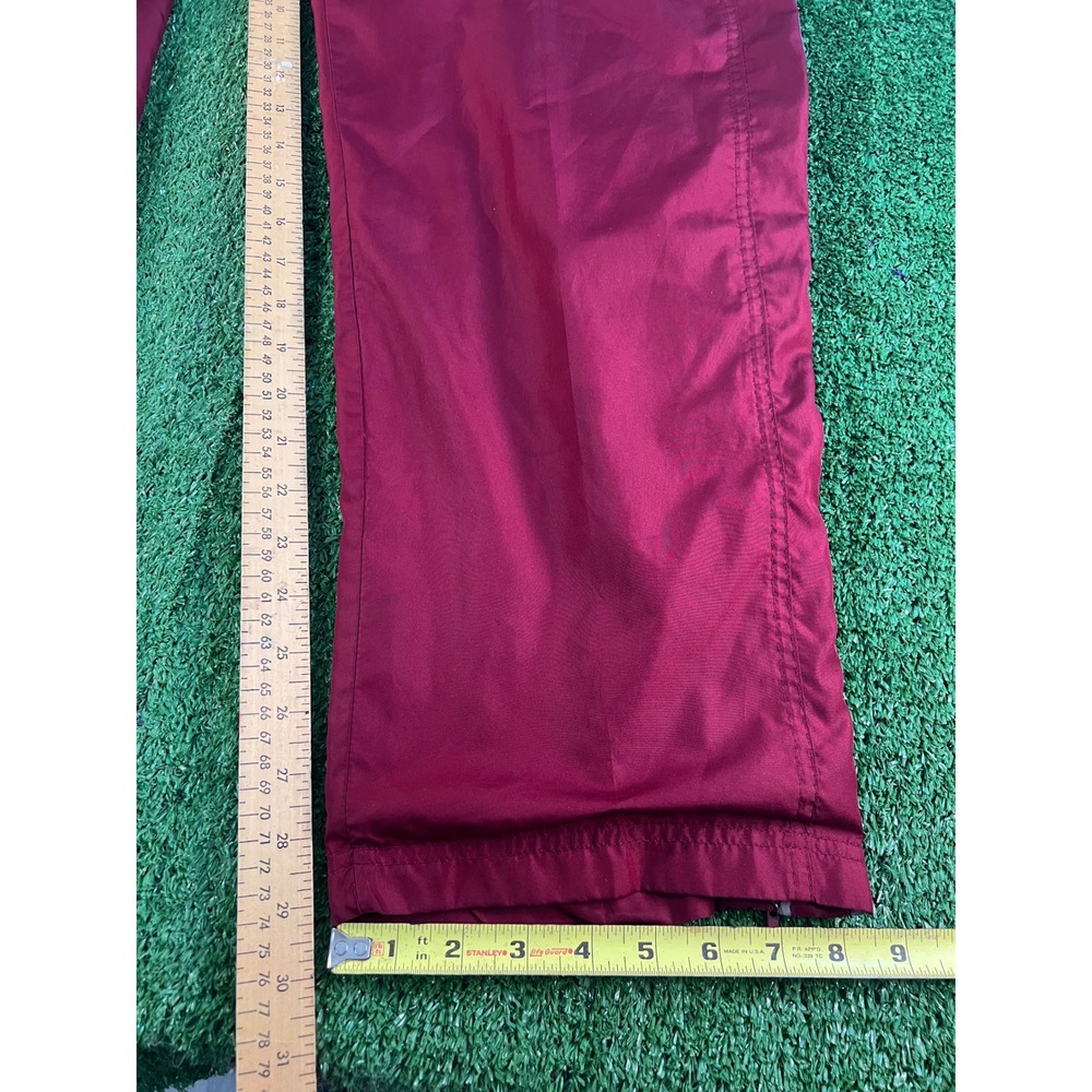Starter Mens Burgundy Maroon Nylon Track Pants Side Stripe SM Windbreaker Baggy - Picture 3 of 7